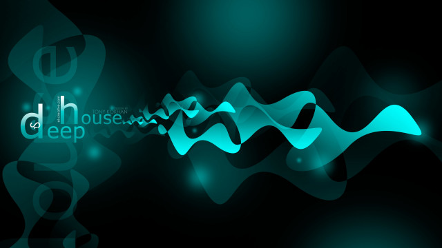 Dark background blue wave deep free wallpaper for desktop - medium preview image