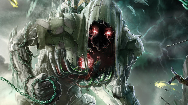 Giant creature red eye lightning free wallpaper for desktop - medium preview image