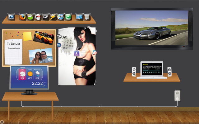 Computer desk monitor laptop wall free wallpaper for desktop - medium preview image