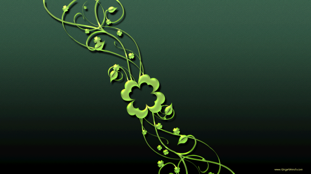 Green flower long stem black #2 free wallpaper for desktop - medium preview image