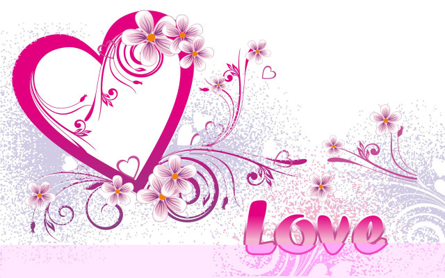 Pink heart flowers love image #2 free wallpaper for desktop - medium preview image