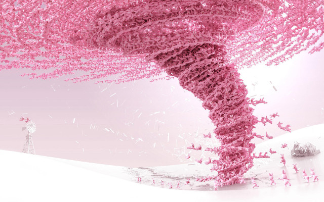 Pink sculpture snow windmill background free wallpaper for desktop - medium preview image