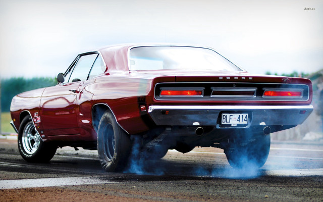 Red car smoke exhaust road free wallpaper for desktop - medium preview image