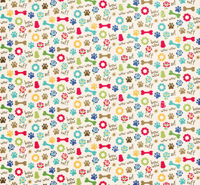 Dogs flowers pattern white background free wallpaper for tablet - medium preview image