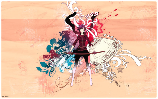 Woman sword dress pink swirls free wallpaper for desktop - medium preview image