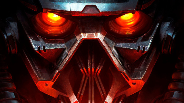 Red black robot red eyes free wallpaper for desktop - medium preview image