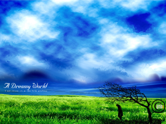 Tree field sky quote dream free wallpaper for desktop - medium preview image