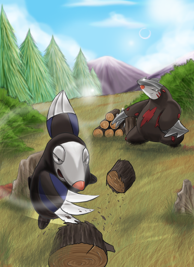 Penguin bird field trees sky free wallpaper for mobile - medium preview image