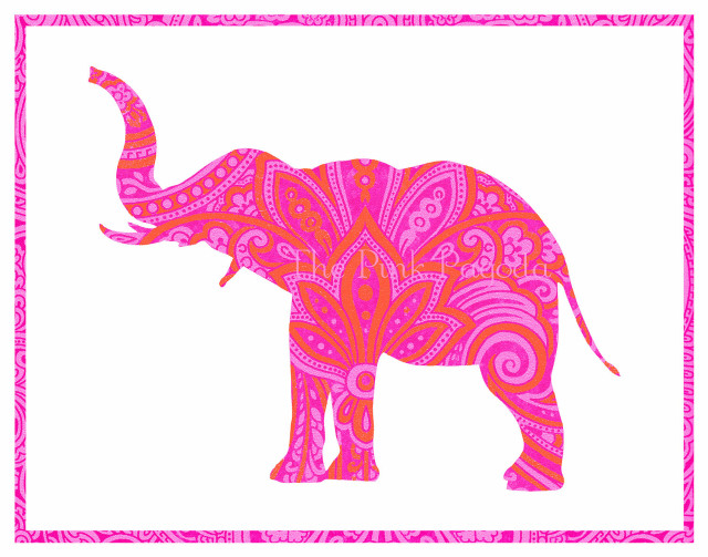 Pink elephant paisley pattern neck free wallpaper for desktop - medium preview image