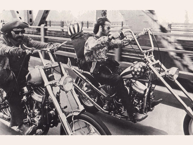 Man woman motorcycle bridge ride free wallpaper for desktop - medium preview image