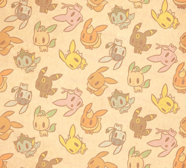 Pokemon pattern beige brown background free wallpaper for tablet - medium preview image
