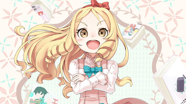 Cartoon girl bow pink dress free wallpaper for desktop - medium preview image