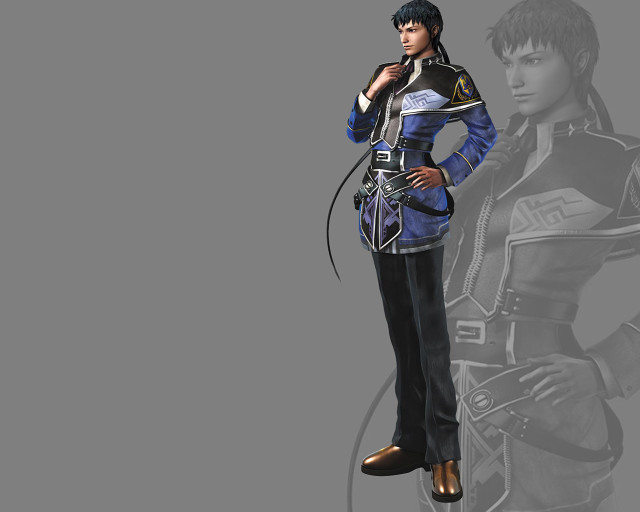 Woman blue jacket black pants free wallpaper for desktop - medium preview image