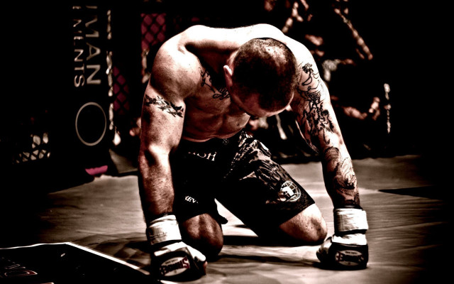 Man tattoos wrestling ring knee free wallpaper for desktop - medium preview image