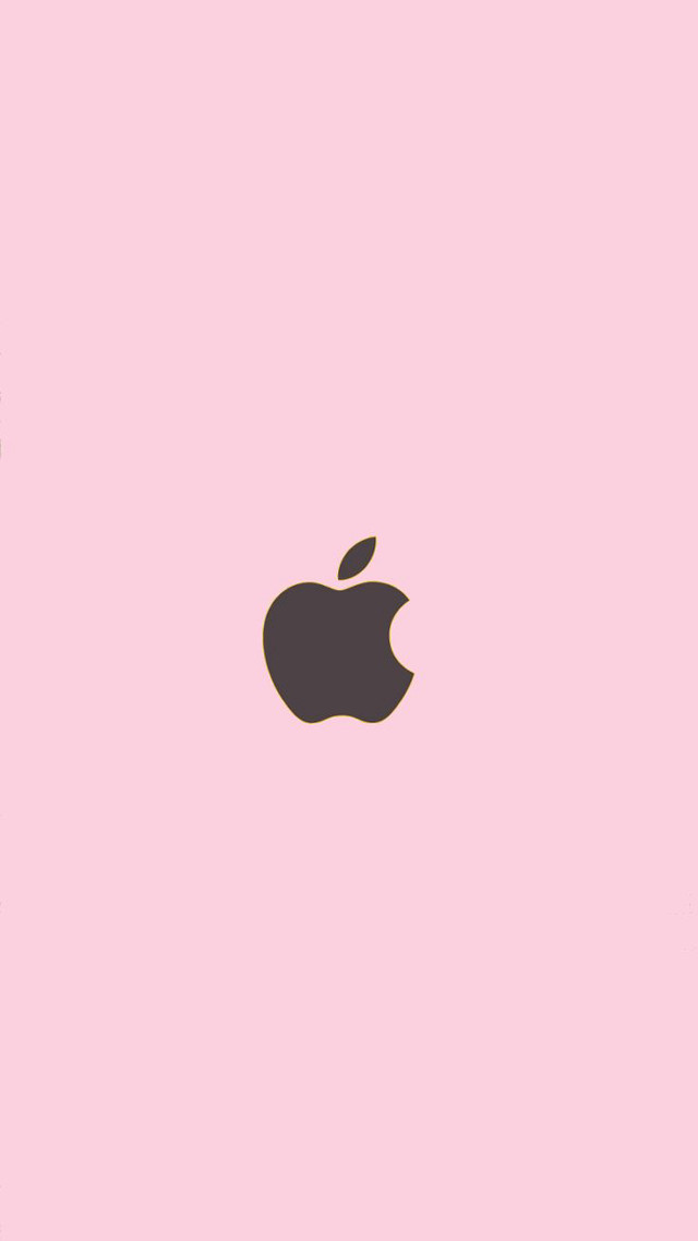 Pink apple logo minimalist black free wallpaper for mobile - medium preview image