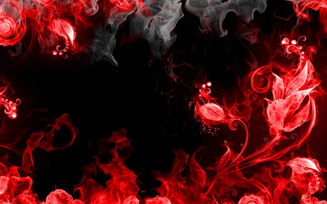 Red black background smoke flowers free wallpaper for desktop - medium preview image