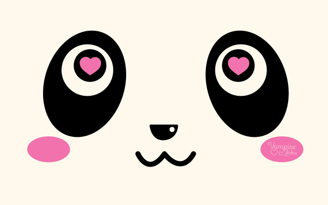 Panda face heart nose eyes free wallpaper for desktop - medium preview image