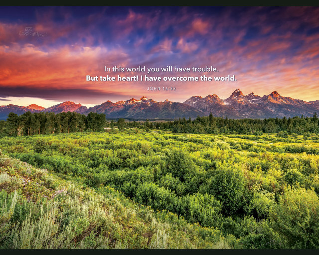 Field mountains bible verse scenery free wallpaper for desktop - medium preview image