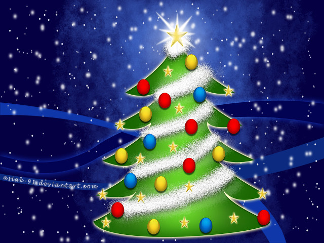 Christmas tree star blue background #6 free wallpaper for desktop - medium preview image