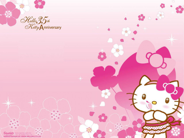 Hello kitty wallpaper pink background free wallpaper for desktop - medium preview image