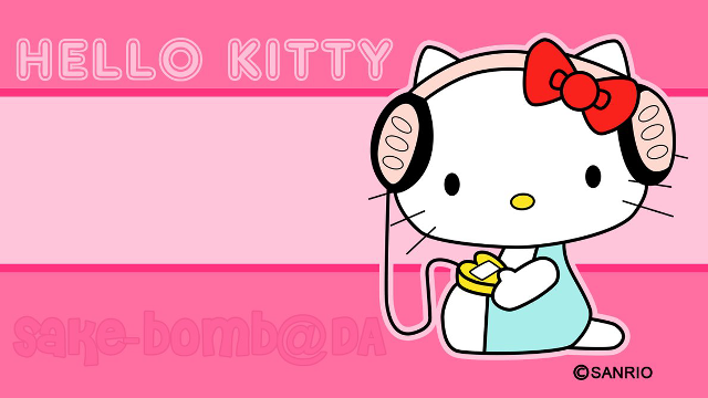 Hello kitty wallpaper headphones face free wallpaper for desktop - medium preview image