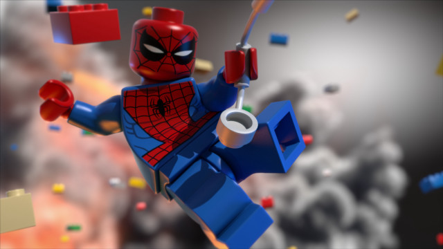 Lego spider man flying arms free wallpaper for desktop - medium preview image