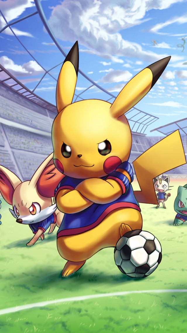 Cartoon character soccer pokemon stadium free wallpaper for mobile - medium preview image