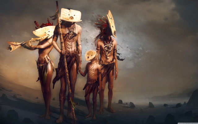 Native american masks body paint free wallpaper for desktop - medium preview image