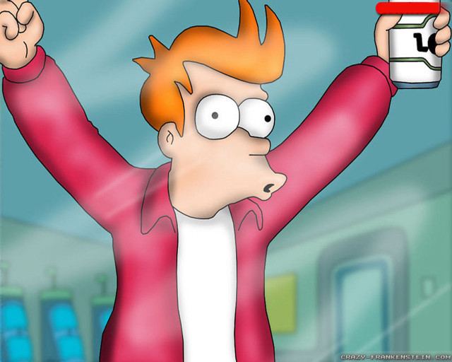 Cartoon character holding soda can free wallpaper for desktop - medium preview image