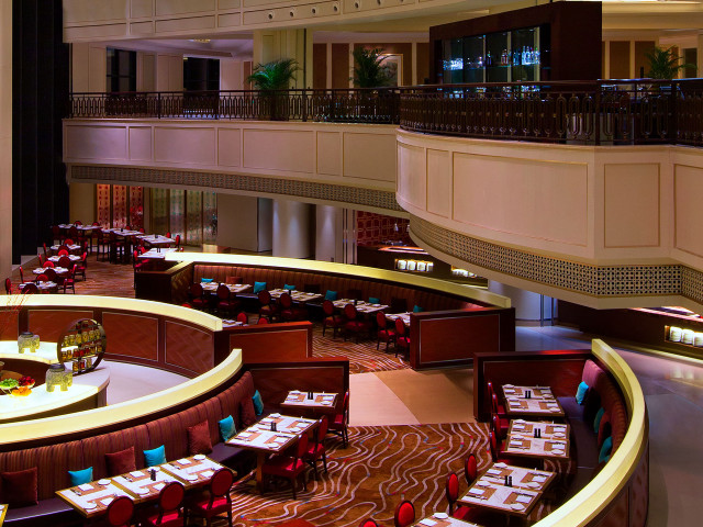 Circular dining balcony architecture plant free wallpaper for desktop - medium preview image