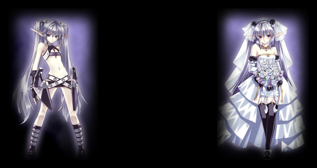 Anime couple black background purple free wallpaper for desktop - medium preview image