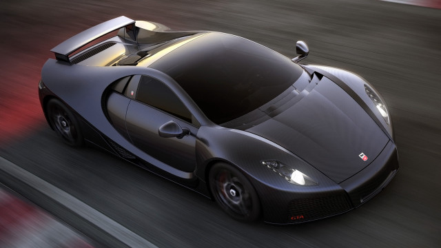 Black sports car driving road #4 free wallpaper for desktop - medium preview image