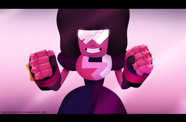 Cartoon pink black fist up free wallpaper for desktop - medium preview image