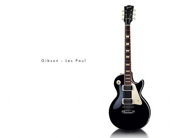 Black guitar white background gibson free wallpaper for desktop - medium preview image