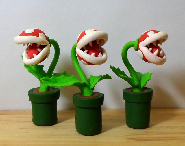 Three plastic plants mouths leaves free wallpaper for desktop - medium preview image