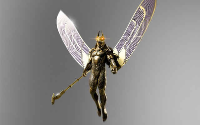 Golden statue white angel wings free wallpaper for desktop - medium preview image