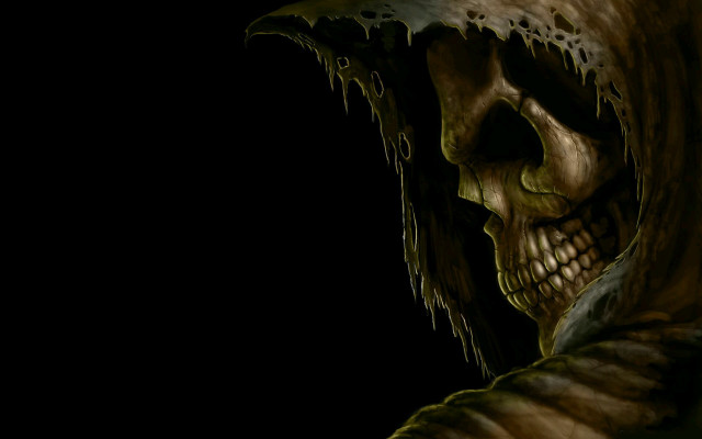 Creepy alien large head dark free wallpaper for desktop - medium preview image