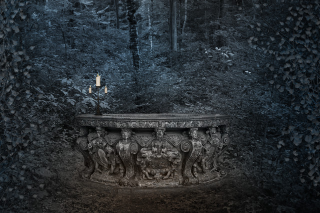 Bench forest candles candle holder free wallpaper for desktop - medium preview image