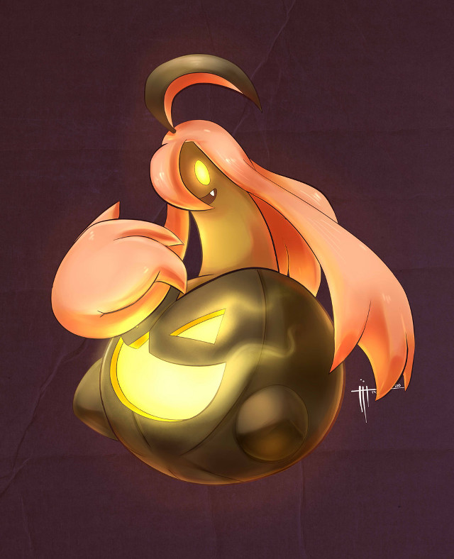 Cartoon character glowing pumpkin halloween free wallpaper for mobile - medium preview image