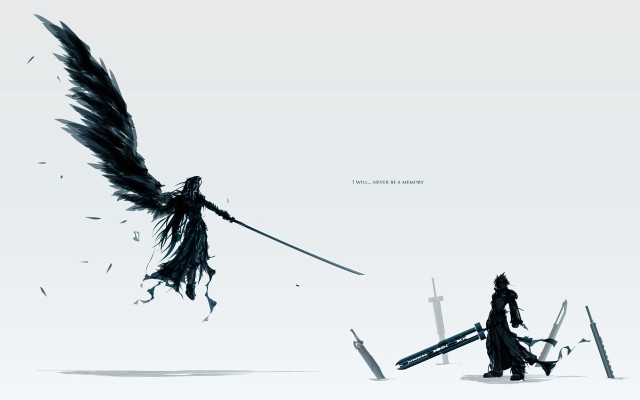 Sword bird person flying over free wallpaper for desktop - medium preview image