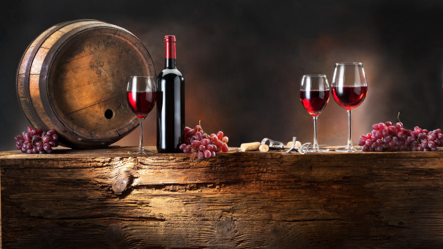 Wine glasses barrel table bottle #2 free wallpaper for desktop - medium preview image