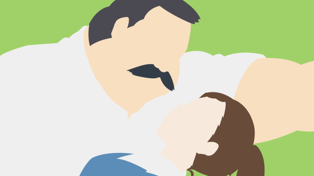 Man mustache holding woman head free wallpaper for desktop - medium preview image