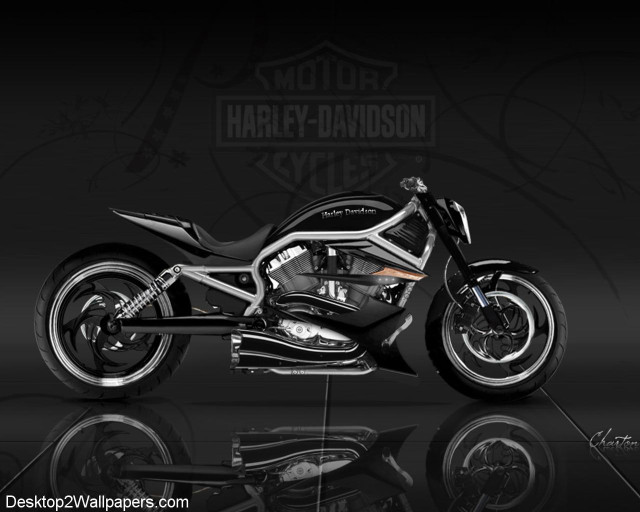 Motorcycle black white reflective surface free wallpaper for desktop - medium preview image