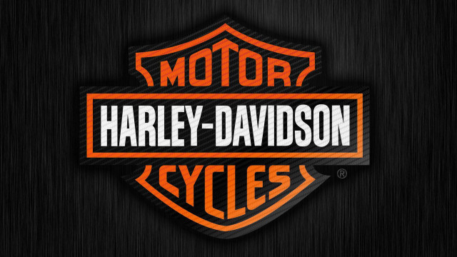 Harley davidson logo black orange free wallpaper for desktop - medium preview image