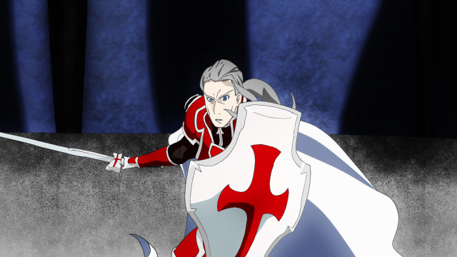 Cartoon knight sword shield sword free wallpaper for desktop - medium preview image