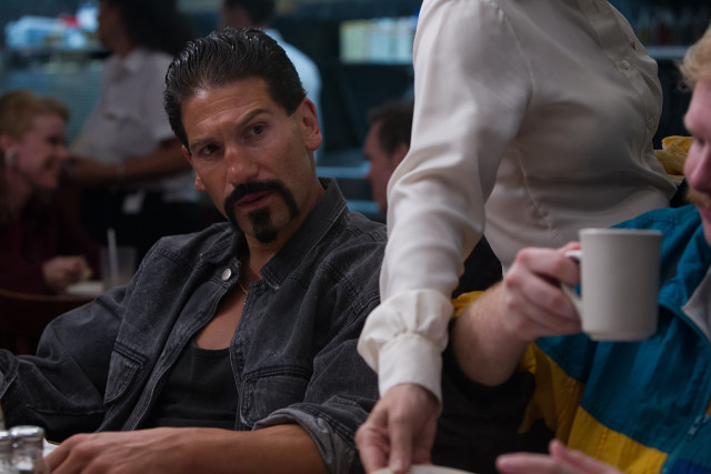 Man mustache sitting table woman free wallpaper for desktop - medium preview image