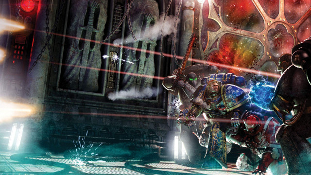 Futuristic group people red light free wallpaper for desktop - medium preview image