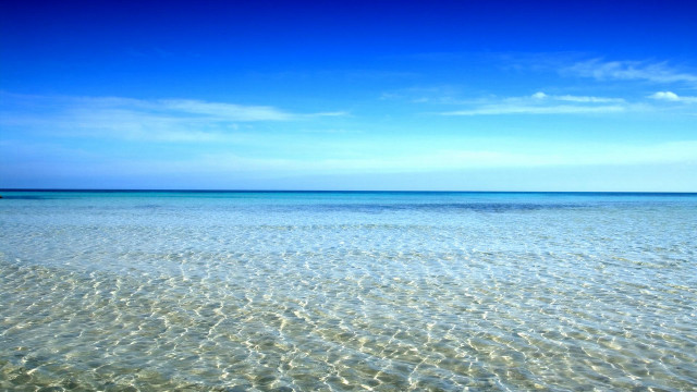 Beach clear blue sky boat free wallpaper for desktop - medium preview image