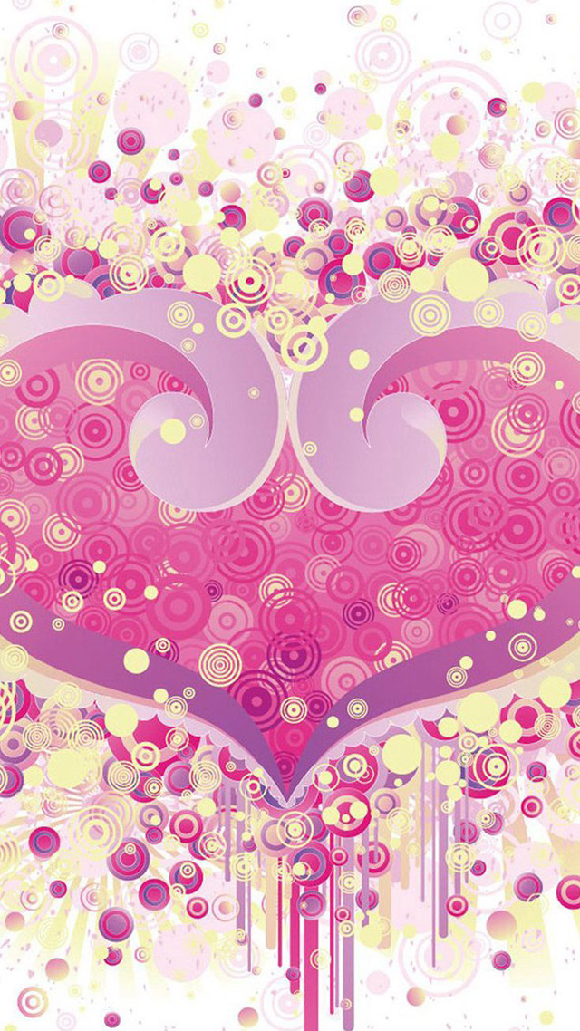Heart swirls bubbles pink purple free wallpaper for mobile - medium preview image