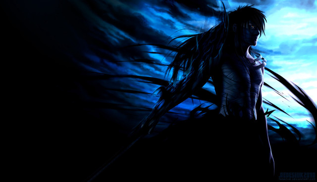 Man long hair dark sky free wallpaper for desktop - medium preview image